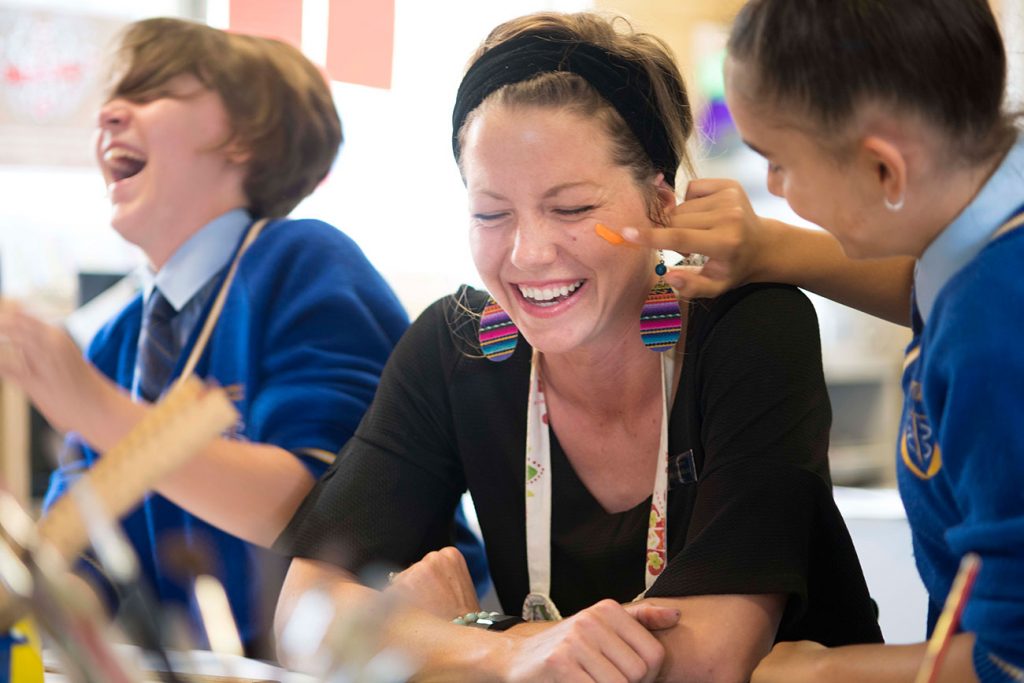 Face painting on teacher