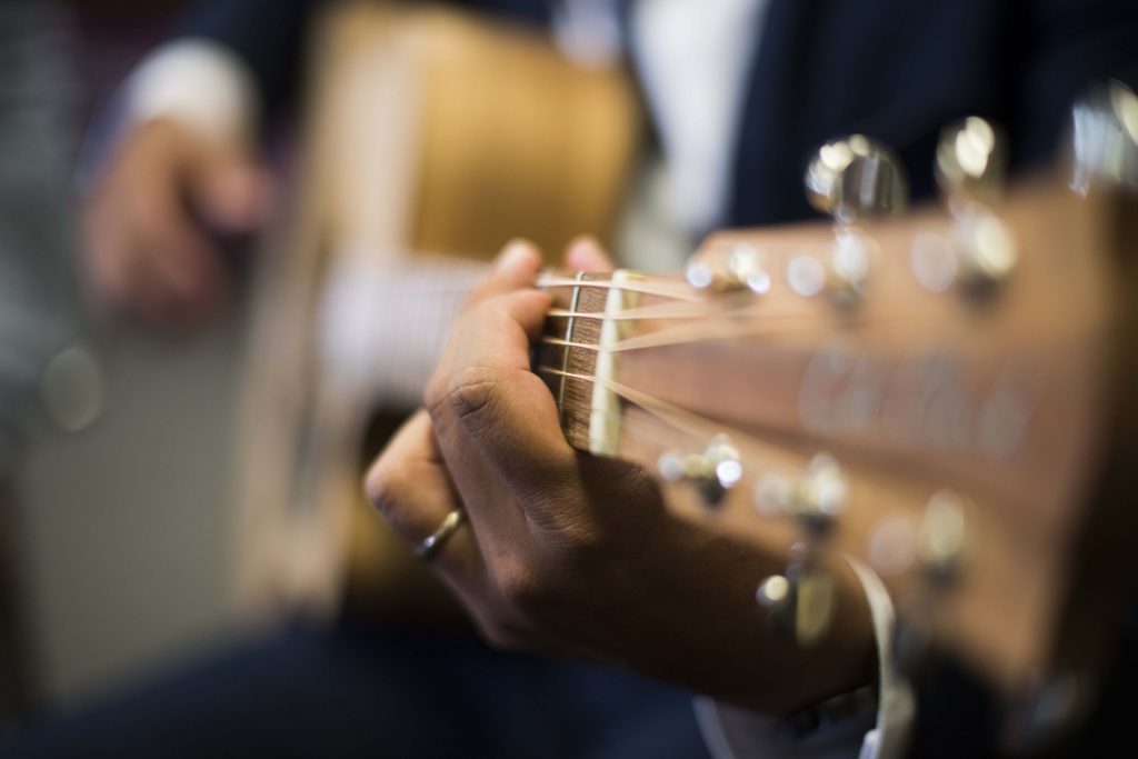 Close up of guitar